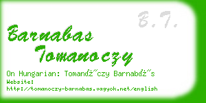 barnabas tomanoczy business card
